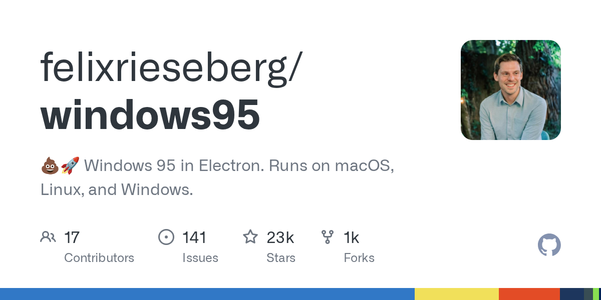 Hele Windows 95 pakket i en enkelt Electron-app
